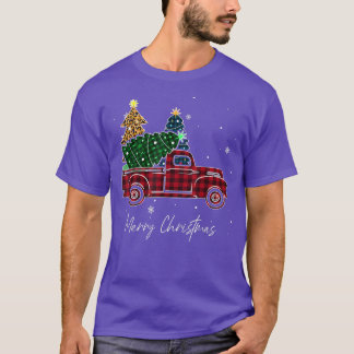 Camiseta Feliz Natal Leopard Buffalo Tree Red Pla