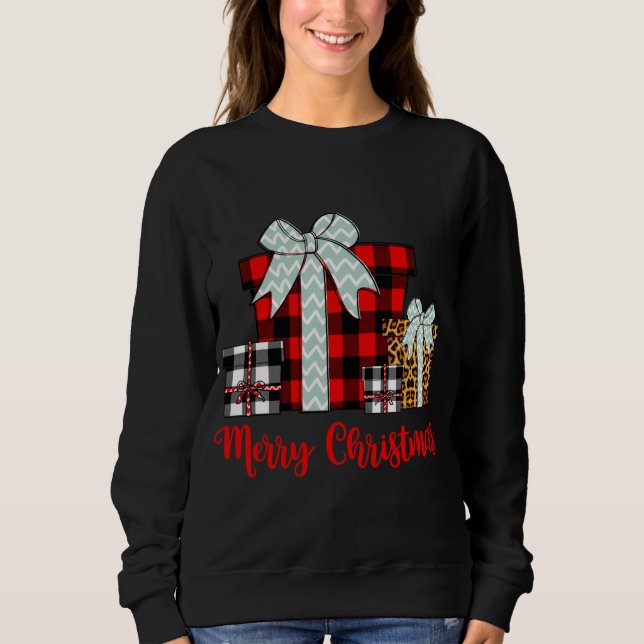 Camiseta Feliz Natal Leopard Buffalo Xadrez Natal Pr (Frente)