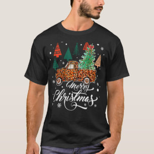 Camiseta Feliz Natal Leopard Impressão Buffalo Xadrez Verme