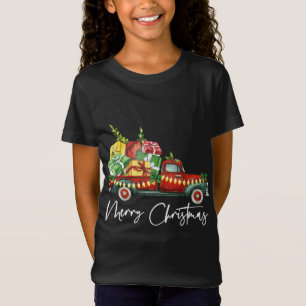 Camiseta Feliz Natal Luz Vermelha Correspondência da Famíli