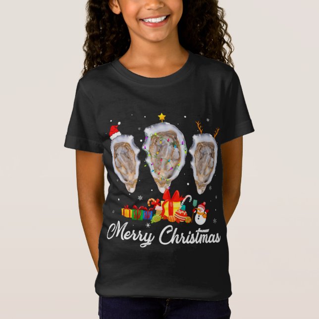 Camiseta Feliz Natal Luz Xmas Pajama Oyster (Frente)