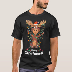Camiseta Feliz Natal Luzes de Árvore do Mose de Natal
