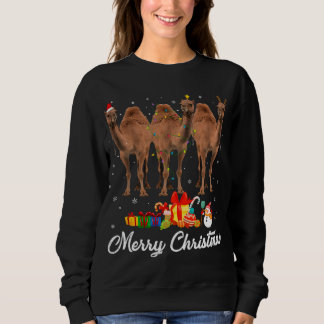 Camiseta Feliz Natal Luzes Xmas Pajama Camel