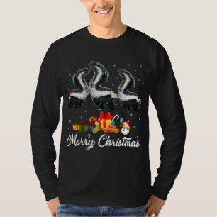 Camiseta Feliz Natal Luzes Xmas Pajama Skunk Animais L