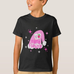 Camiseta Feliz Natal Mahjong Santa Chapéu Xmas Chinoiserie