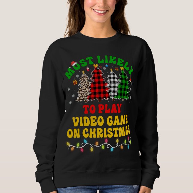 Camiseta Feliz Natal Mais Provável Para Jogar Vídeo (Frente)