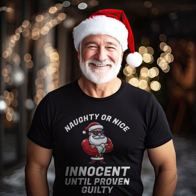 Camiseta Feliz Natal, malvado ou legal - Prove! (Criador carregado)