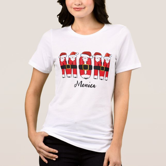 Camiseta Feliz Natal mamãe Nome personalizado (Frente)