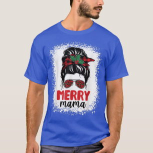 Camiseta Feliz Natal Mamãe Pijamas Mensagens Mãe Bleache
