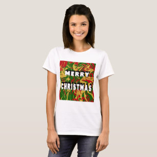 Camiseta Feliz Natal Mármore Gráfico de Férias