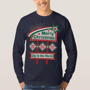 Camiseta Feliz Natal - Marquee Retro - Alegria ao Mundo