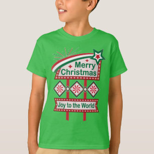 Camiseta Feliz Natal - Marquee Retro - Alegria ao Mundo