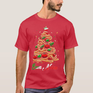 Camiseta Feliz Natal Massa Italiana Árvore de Natal para Mi