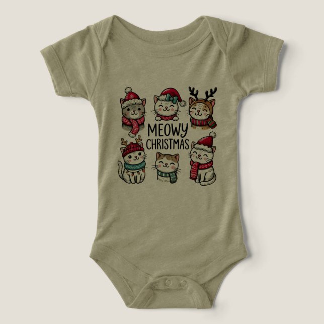 Camiseta Feliz Natal Meowy (Design frontal)