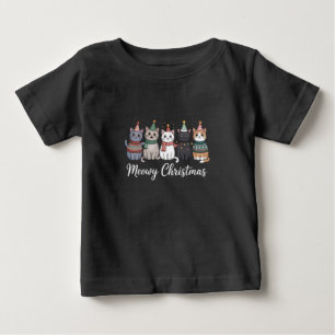 Camiseta Feliz Natal Meowy Ano Feliz do Gato Amante do Gato