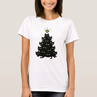 Camiseta Feliz Natal Meowy Tshirt Engraçada Gato Moto