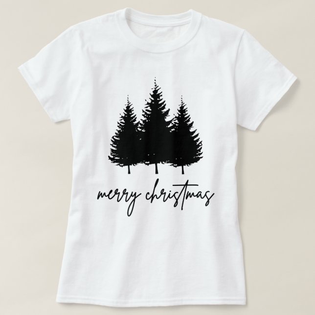 Camiseta Feliz Natal minimalista Férias (Frente do Design)
