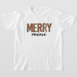 Camiseta "Feliz Natal" Moderno Bloqueio de Cor Leopard Boho