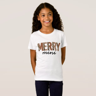 Camiseta "Feliz Natal" Moderno Bloqueio de Cor Leopard Boho