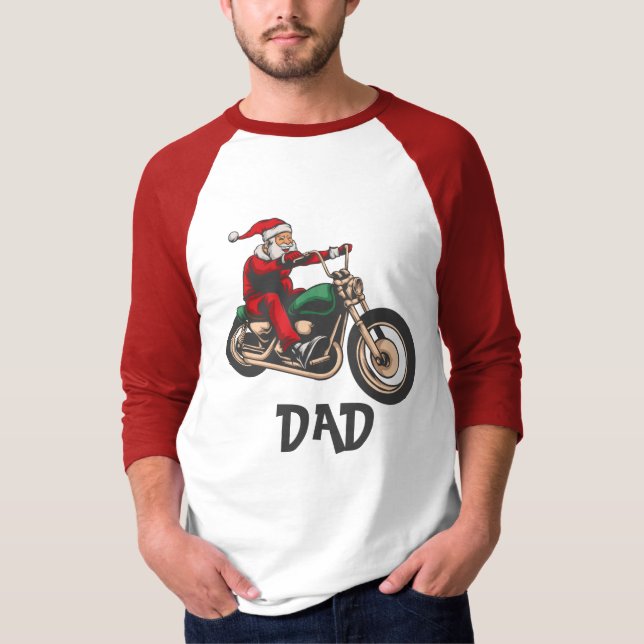 Camiseta Feliz Natal, Motorciclista Personalizada (Frente)