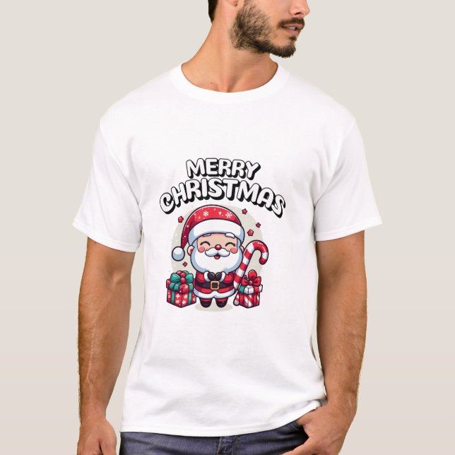 Camiseta Feliz Natal Mulheres Homens (Frente)