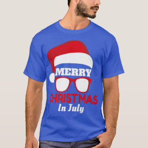Camiseta Feliz Natal Natal Natal Natal no mês de julho Sant