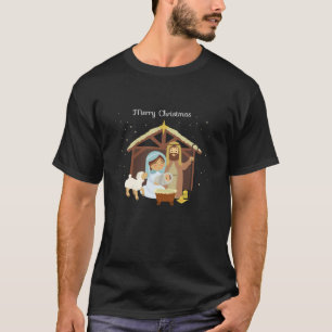 Camiseta Feliz Natal Natividade Cena Cristã Faith Hol