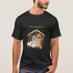 Camiseta Feliz Natal Natividade Cena Cristã Faith Hol