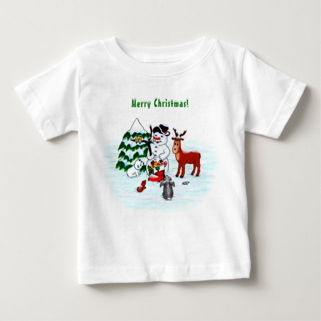 Camiseta Feliz Natal! Neve com Amigos (Frente)
