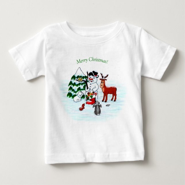 Camiseta Feliz Natal! Neve com Amigos (Frente)