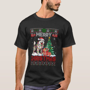 Camiseta Feliz Natal O Cachorro Irmão Siberiano Amadurece U