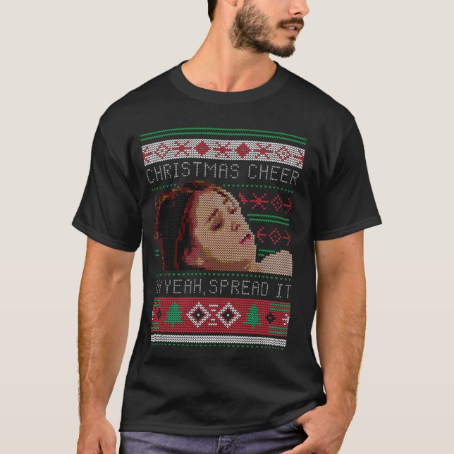 Camiseta Feliz Natal Oh Sim, Espalhe-O Suor De Natal (Frente)