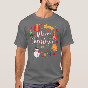 Camiseta Feliz Natal Ornaments Feliz Decoração De Natal