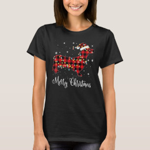 Camiseta Feliz Natal Pajama Dachshund Dog Men Mulheres