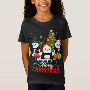 Camiseta Feliz Natal Pajama Funny Panda Xmas Holiday Gi