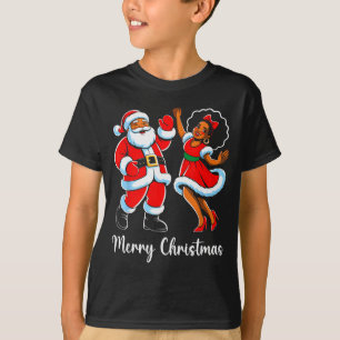 Camiseta Feliz Natal Papai Noel Afro-Americano Natal