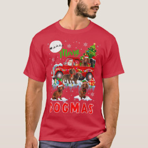 Camiseta Feliz Natal Papai noel Cachorrinho Carregando Pedr