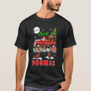 Camiseta Feliz Natal Papai noel Cachorrinho Carregando Pedr