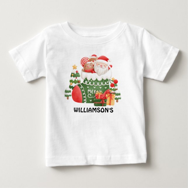 Camiseta Feliz Natal | Papai Noel Diz Personalizado (Frente)
