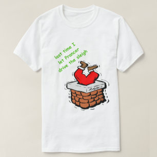Camiseta Feliz Natal Papai Noel Enfiado de cabeça para bai