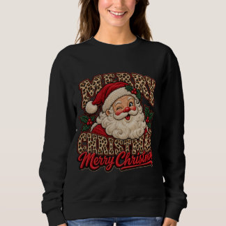 Camiseta Feliz Natal Papai Noel Estampa de Leopardo