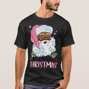 Camiseta Feliz Natal Papai Noel Negro Africano