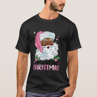 Camiseta Feliz Natal Papai Noel Negro Africano