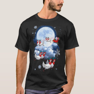 Camiseta Feliz Natal Papai Noel Passeio Galinha Trenó   Nat