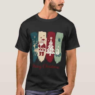 Camiseta Feliz Natal Papai Noel Rena árvore Velas Presente