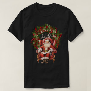 Camiseta Feliz Natal Papai Noel Vintage 