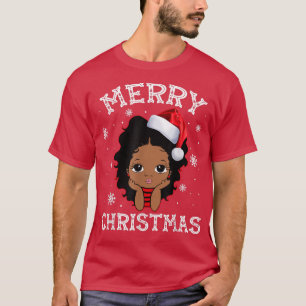 Camiseta Feliz Natal Papais noeis Afro-Americanos Figurino 
