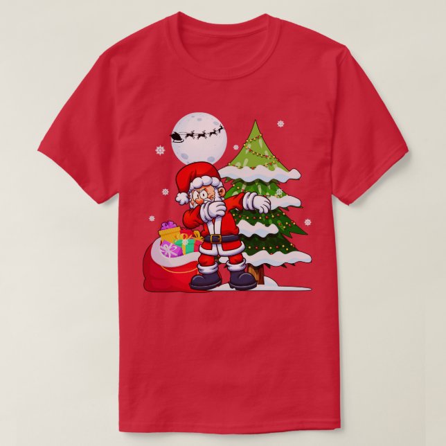 Camiseta Feliz Natal Papais noeis Bonitos Dabbing Árvore de (Frente do Design)