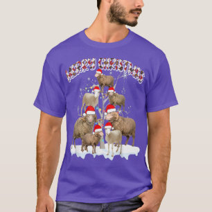 Camiseta Feliz Natal Papais noeis bonitos de ovelha Leve de