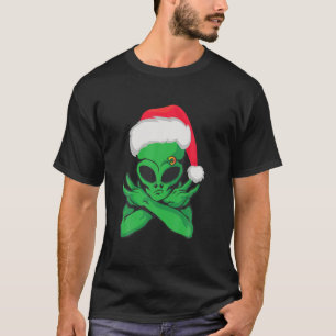 Camiseta Feliz Natal. Papais noeis de alienígena Sinais int